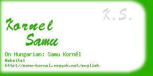 kornel samu business card